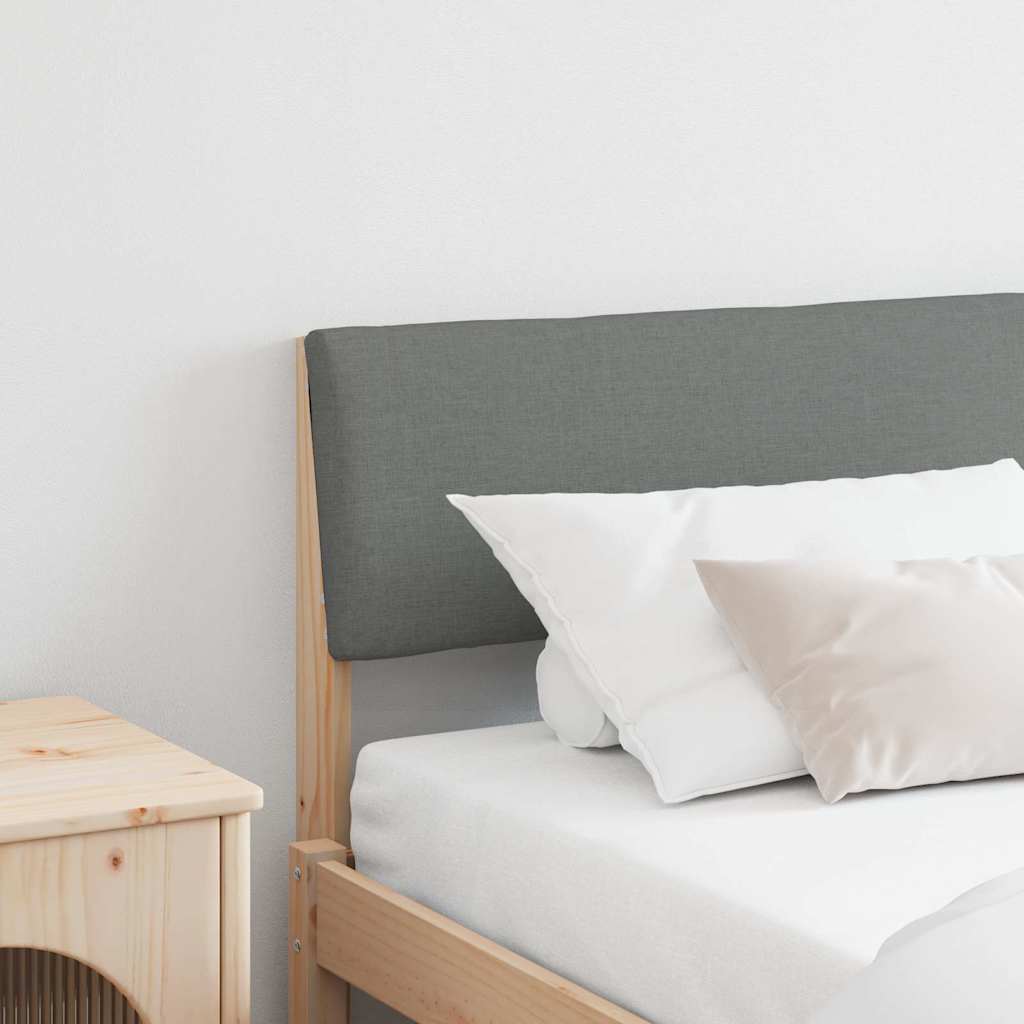Ταπετσαρισμένο κεφαλάρι Σκούρο Γκρι 200 cm Στερεά ξυλεία πεύκου