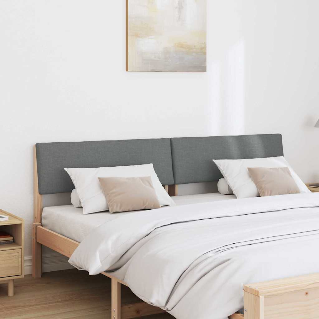 Ταπετσαρισμένο κεφαλάρι Σκούρο Γκρι 200 cm Στερεά ξυλεία πεύκου