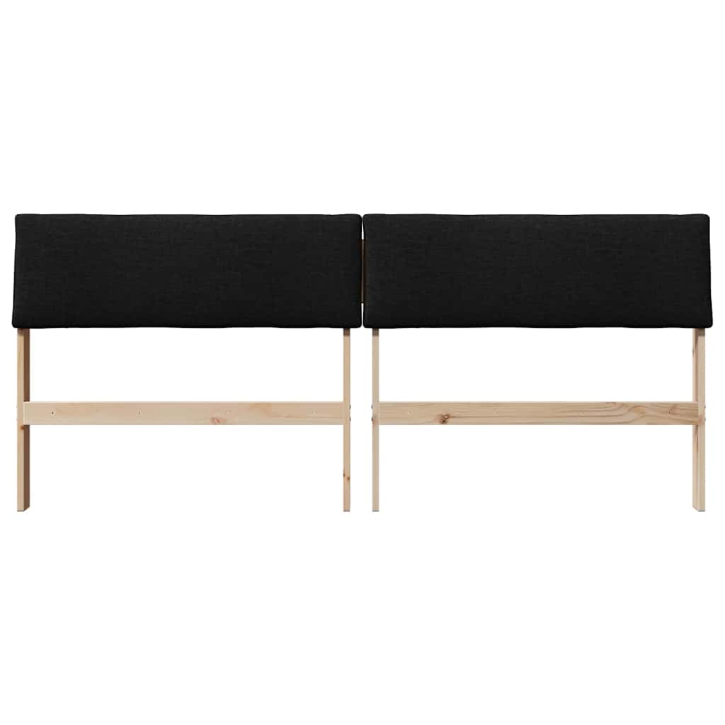 Ταπετσαρισμένο κεφαλάρι Μαύρο 200 cm Στερεά ξυλεία πεύκου