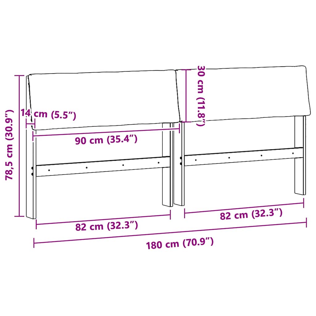Ταπετσαρισμένο κεφαλάρι Ανοιχτό γκρι 180 cm