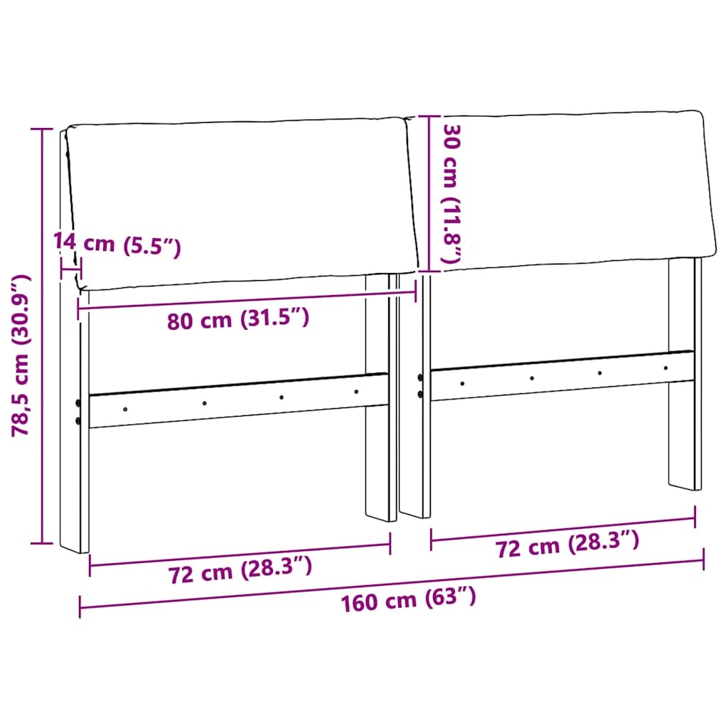 Ταπετσαρισμένο κεφαλάρι Ανοιχτό γκρι 160 cm