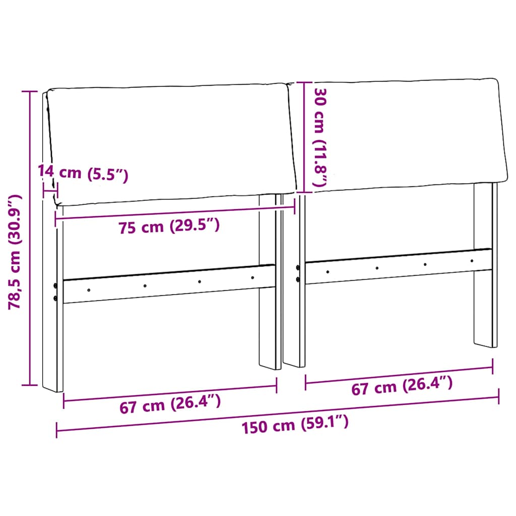 Ταπετσαρισμένο κεφαλάρι Ανοιχτό γκρι 150 cm