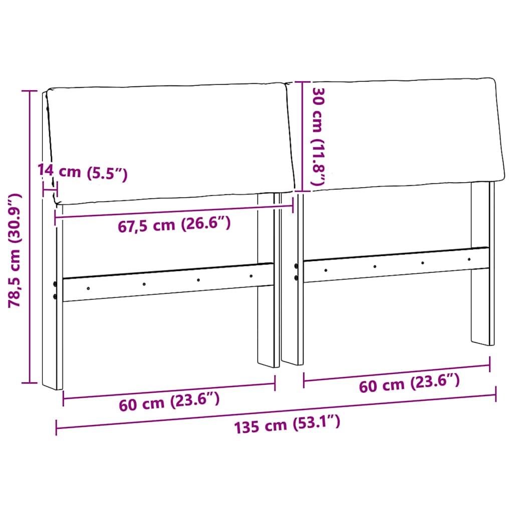 Ταπετσαρισμένο κεφαλάρι Ανοιχτό γκρι 135 cm