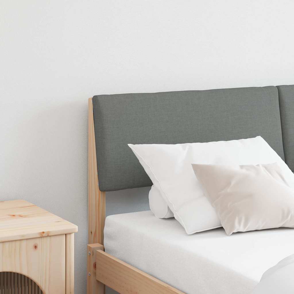 Ταπετσαρισμένο κεφαλάρι Σκούρο Γκρι 135 cm Στερεά ξυλεία πεύκου