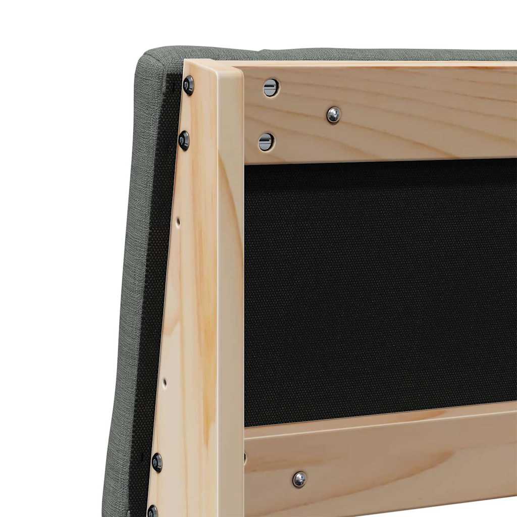 Ταπετσαρισμένο κεφαλάρι Σκούρο Γκρι 120 cm Στερεά ξυλεία πεύκου