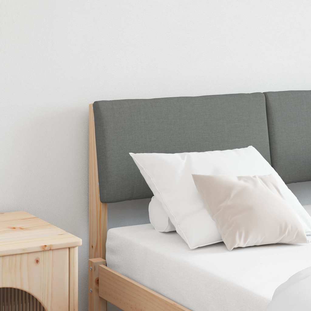 Ταπετσαρισμένο κεφαλάρι Σκούρο Γκρι 120 cm Στερεά ξυλεία πεύκου