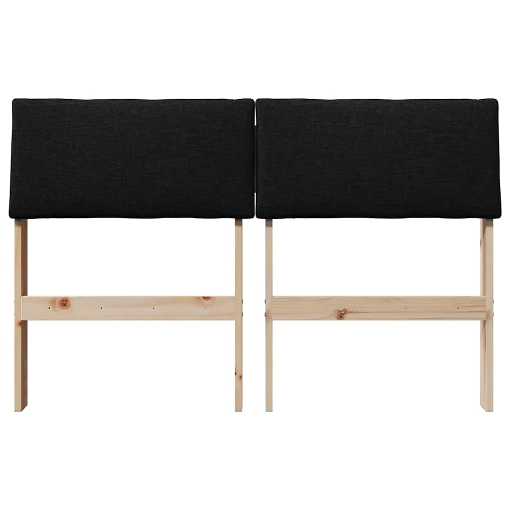 Ταπετσαρισμένο κεφαλάρι Μαύρο 120 cm Στερεά ξυλεία πεύκου