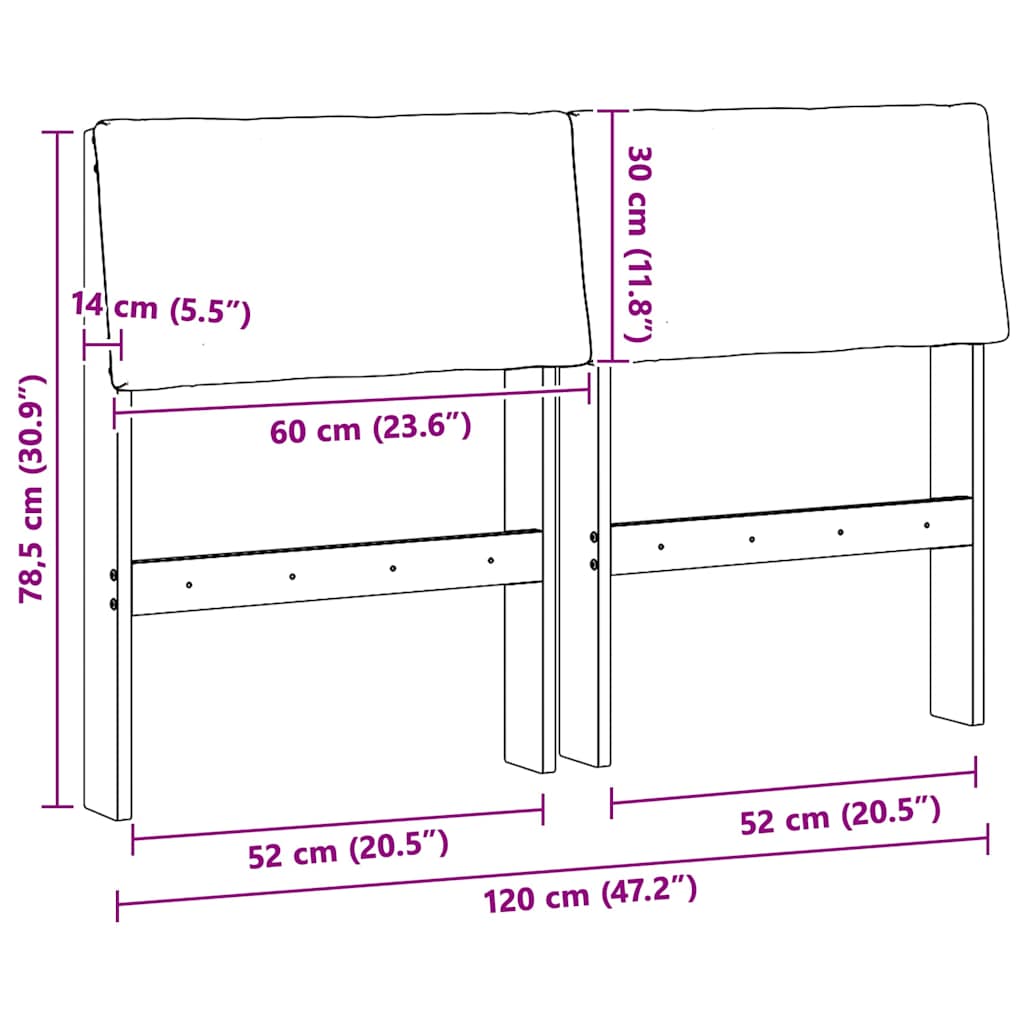 Ταπετσαρισμένο κεφαλάρι Ανοιχτό γκρι 120 cm