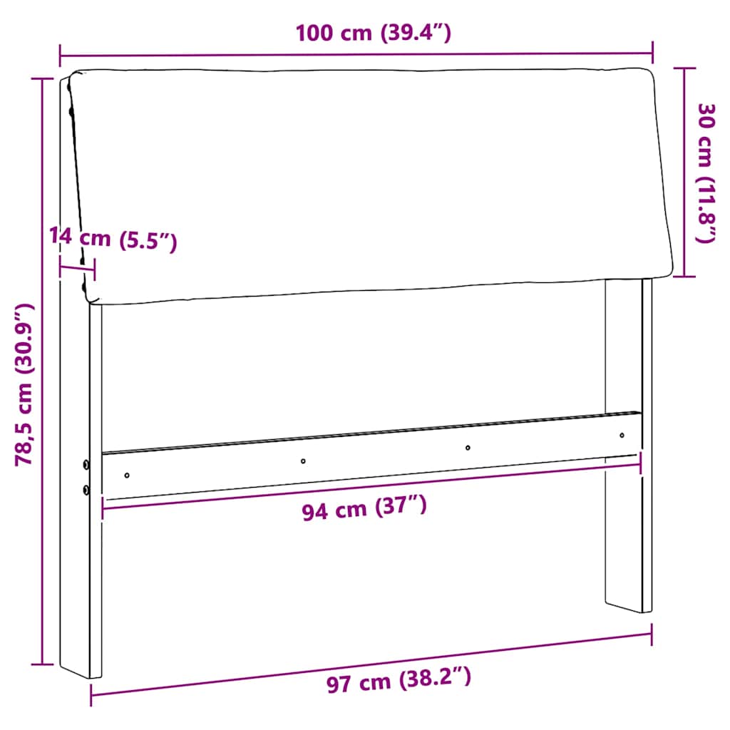 Ταπετσαρισμένο κεφαλάρι Ανοιχτό γκρι 100 cm