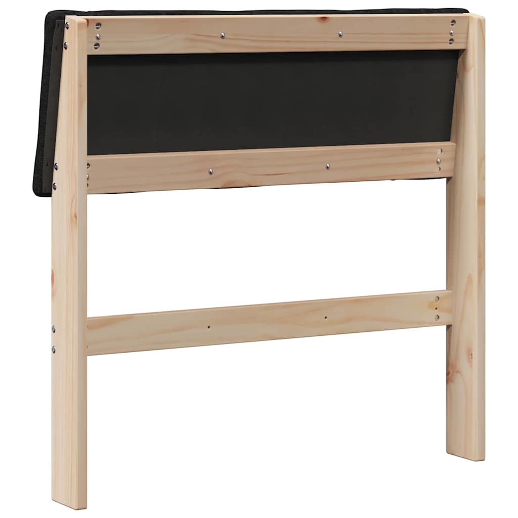 Ταπετσαρισμένο κεφαλάρι Μαύρο 80 cm Στερεά ξυλεία πεύκου