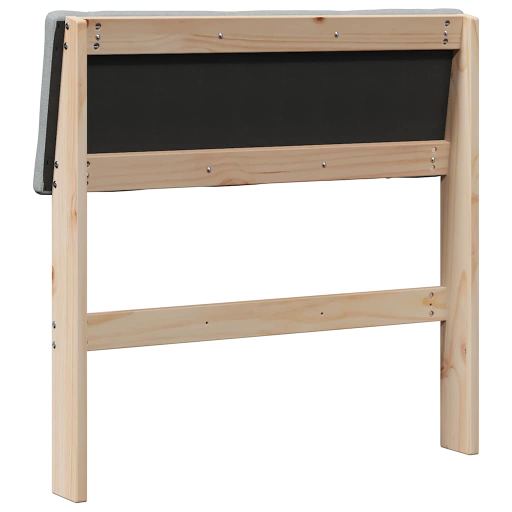 Ταπετσαρισμένο κεφαλάρι Ανοιχτό γκρι 75 cm Στερεά ξυλεία πεύκου