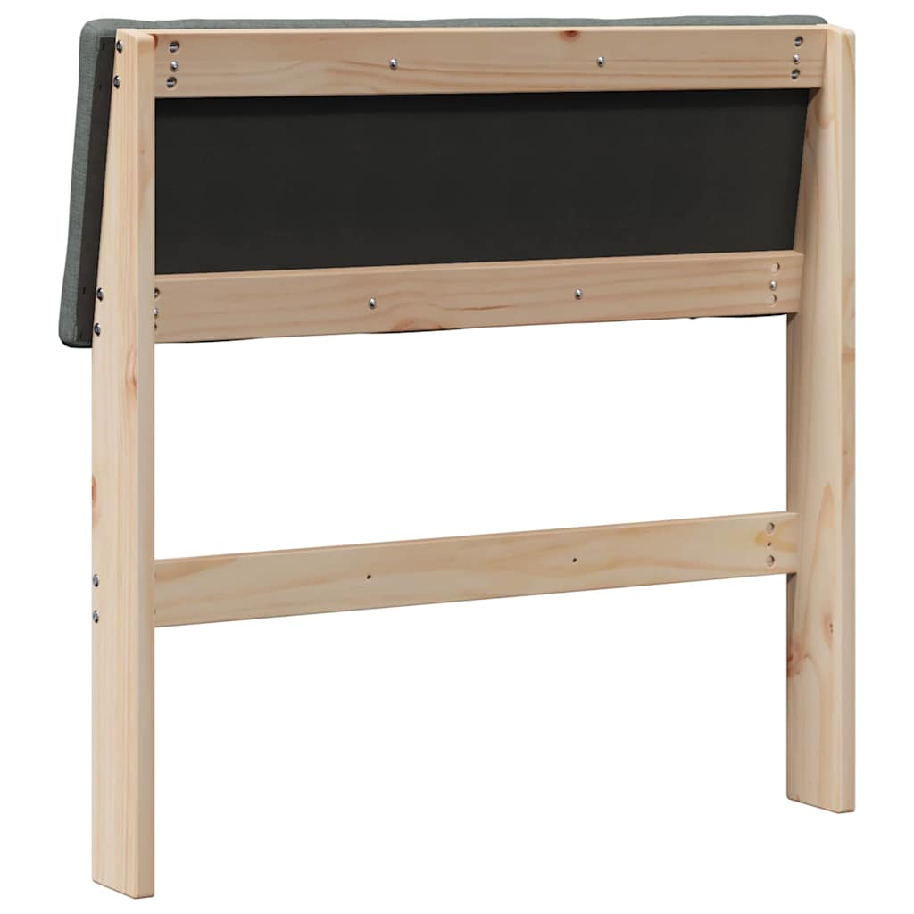 Ταπετσαρισμένο κεφαλάρι Σκούρο Γκρι 75 cm Στερεά ξυλεία πεύκου