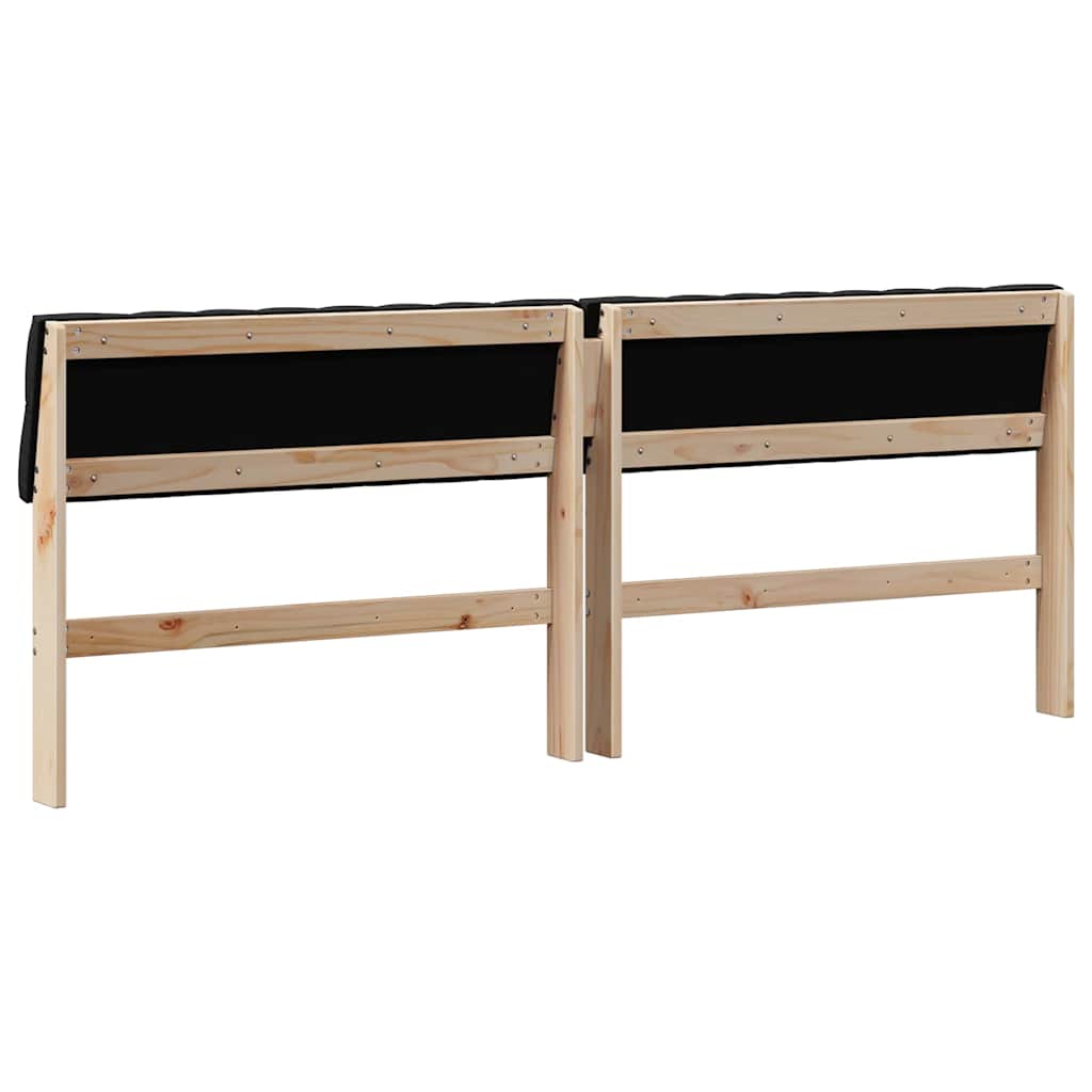 Ταπετσαρισμένο κεφαλάρι Μαύρο 200 cm Στερεά ξυλεία πεύκου