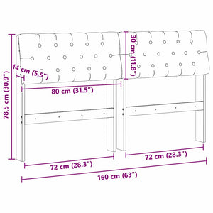 Ταπετσαρισμένο κεφαλάρι Ανοιχτό γκρι 160 cm