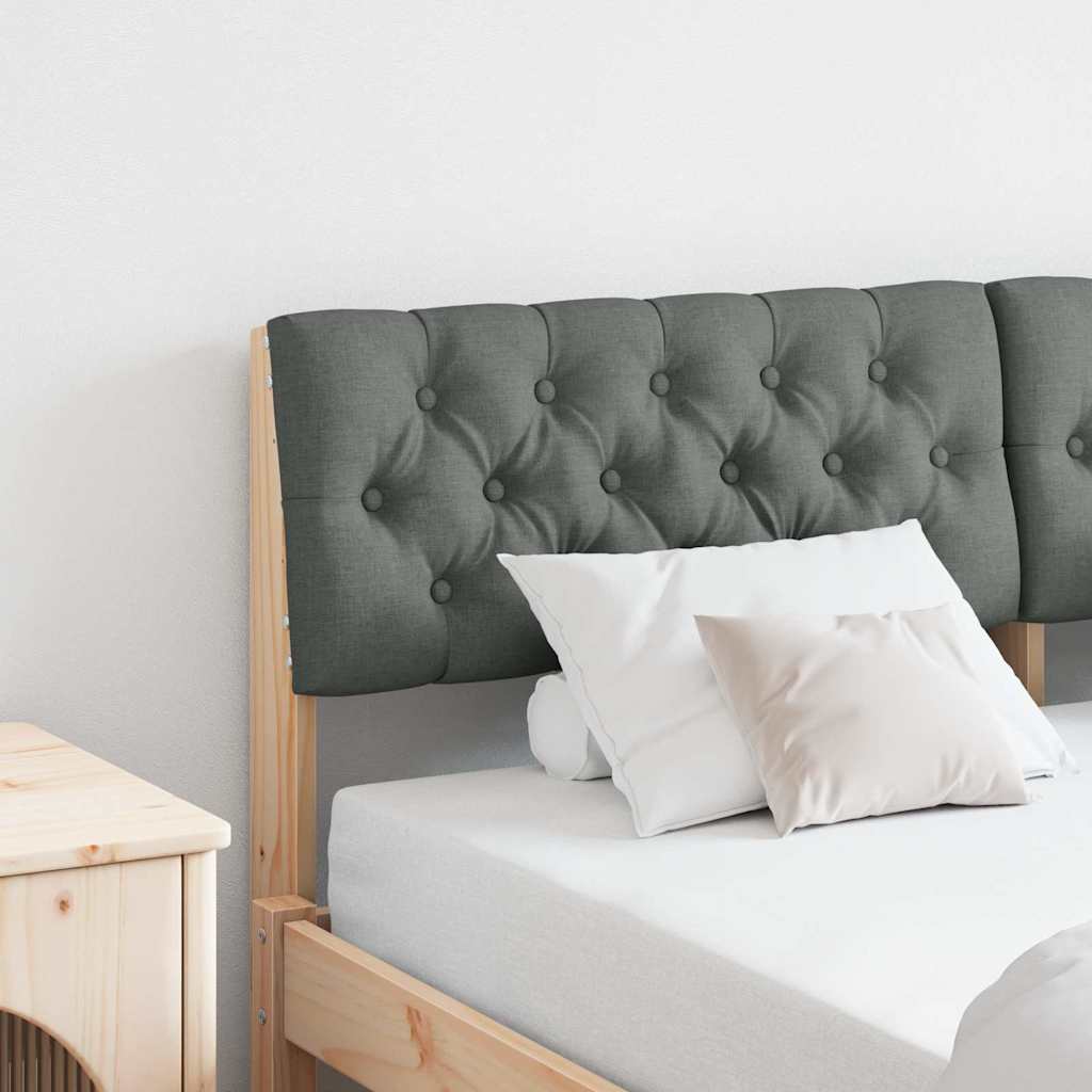 Ταπετσαρισμένο κεφαλάρι Σκούρο Γκρι 150 cm Στερεά ξυλεία πεύκου