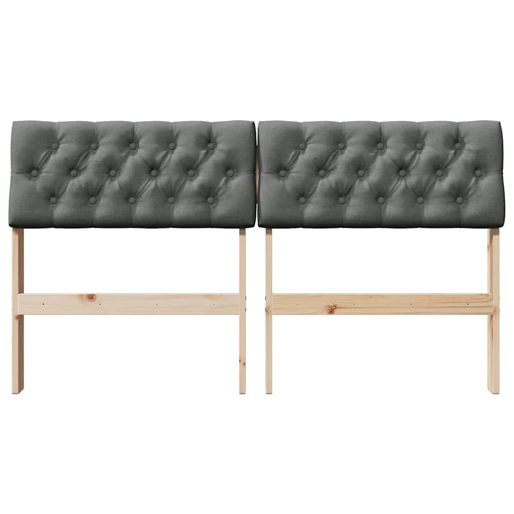 Ταπετσαρισμένο κεφαλάρι Σκούρο Γκρι 150 cm Στερεά ξυλεία πεύκου