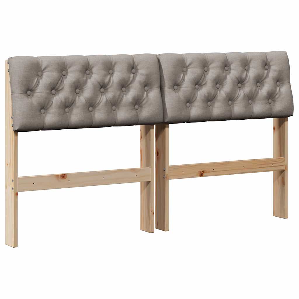 Ταπετσαρισμένο κεφαλάρι Taupe 150 cm Στερεά ξυλεία πεύκου
