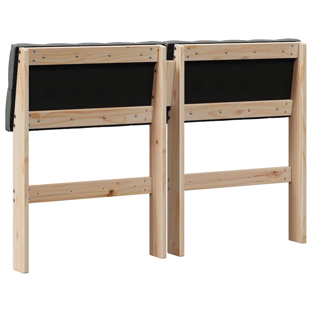 Ταπετσαρισμένο κεφαλάρι Σκούρο Γκρι 120 cm Στερεά ξυλεία πεύκου