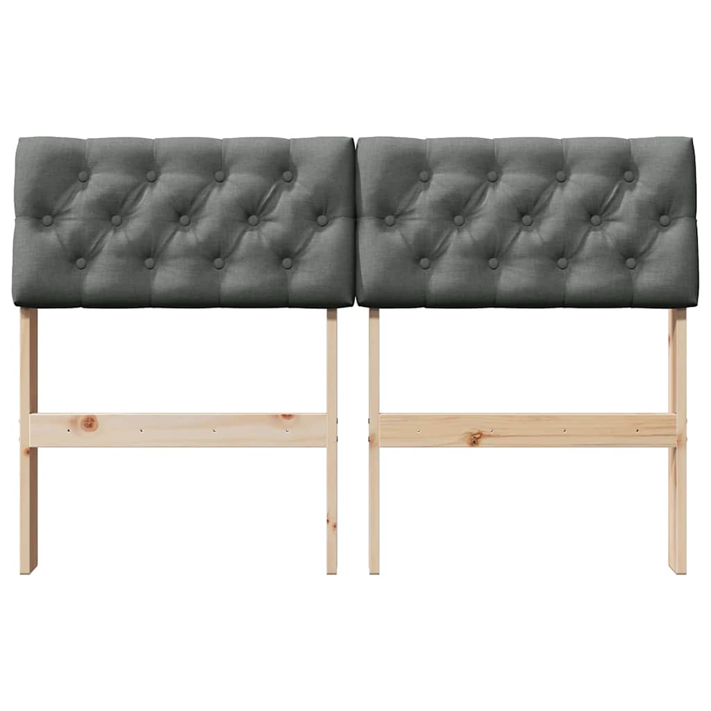 Ταπετσαρισμένο κεφαλάρι Σκούρο Γκρι 120 cm Στερεά ξυλεία πεύκου