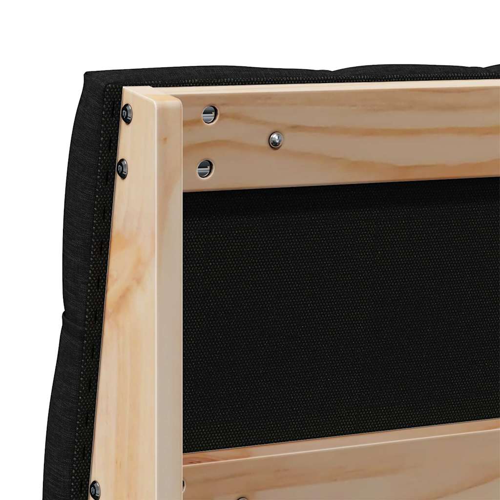 Ταπετσαρισμένο κεφαλάρι Μαύρο 120 cm Στερεά ξυλεία πεύκου