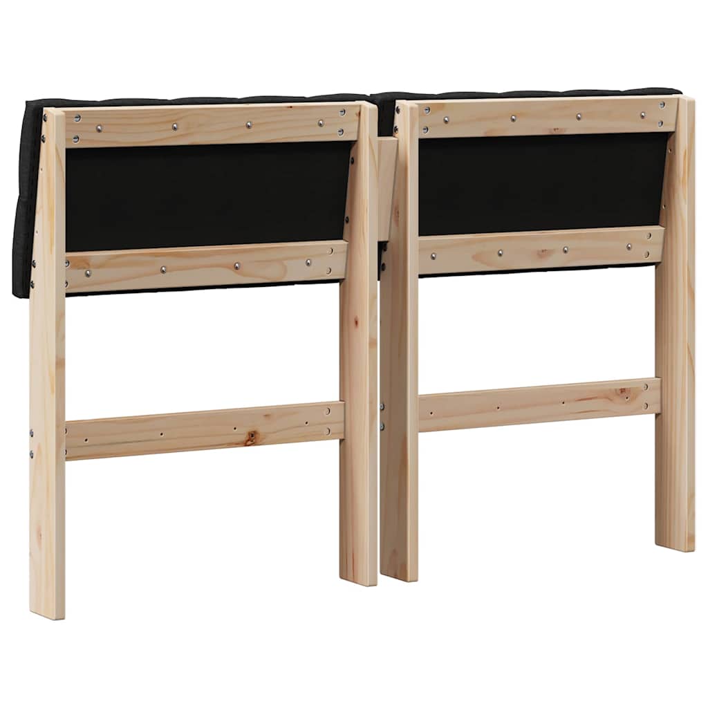 Ταπετσαρισμένο κεφαλάρι Μαύρο 120 cm Στερεά ξυλεία πεύκου