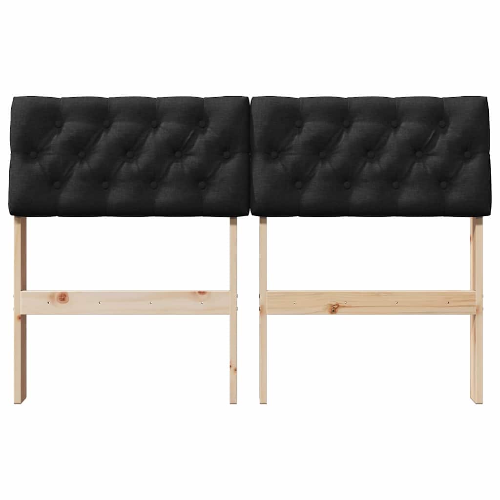 Ταπετσαρισμένο κεφαλάρι Μαύρο 120 cm Στερεά ξυλεία πεύκου