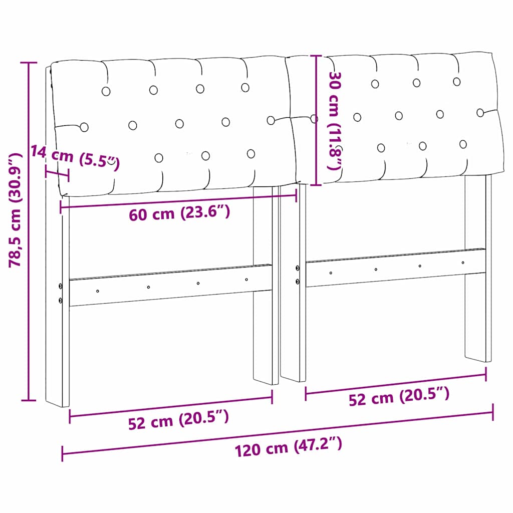 Ταπετσαρισμένο κεφαλάρι Ανοιχτό γκρι 120 cm