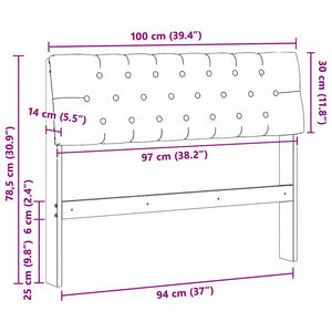Ταπετσαρισμένο κεφαλάρι Ανοιχτό γκρι 100 cm