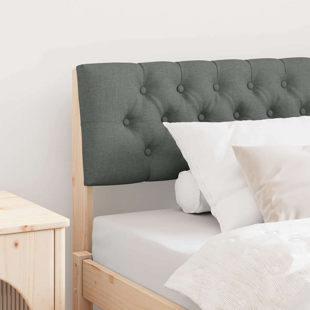 Ταπετσαρισμένο κεφαλάρι Σκούρο Γκρι 100 cm Στερεά ξυλεία πεύκου