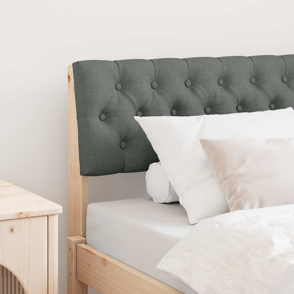 Ταπετσαρισμένο κεφαλάρι Σκούρο Γκρι 90 cm Στερεά ξυλεία πεύκου