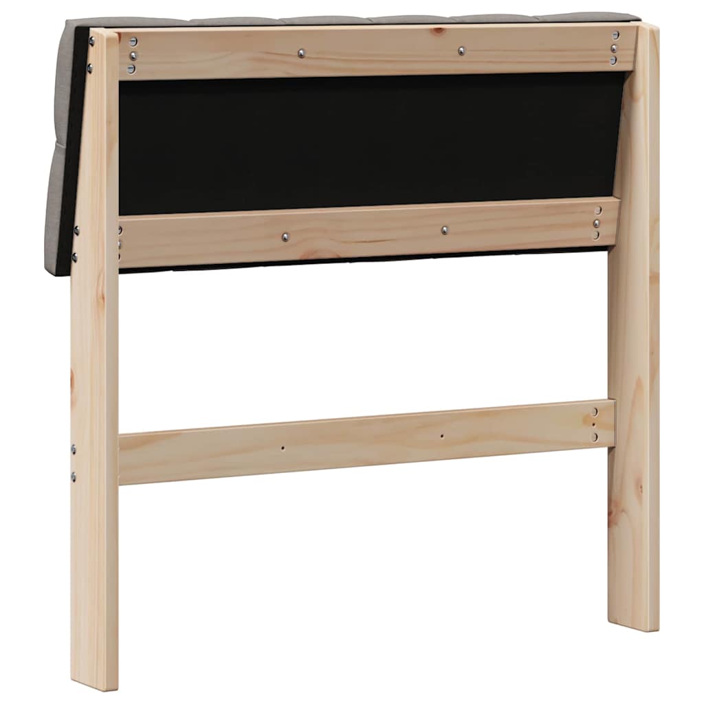 Ταπετσαρισμένο κεφαλάρι Taupe 80 cm Στερεά ξυλεία πεύκου