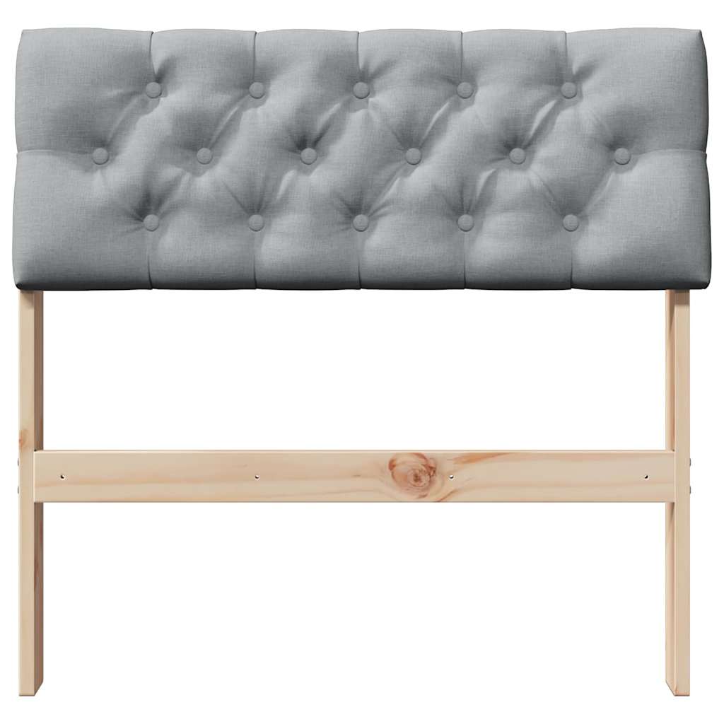 Ταπετσαρισμένο κεφαλάρι Ανοιχτό γκρι 75 cm Στερεά ξυλεία πεύκου