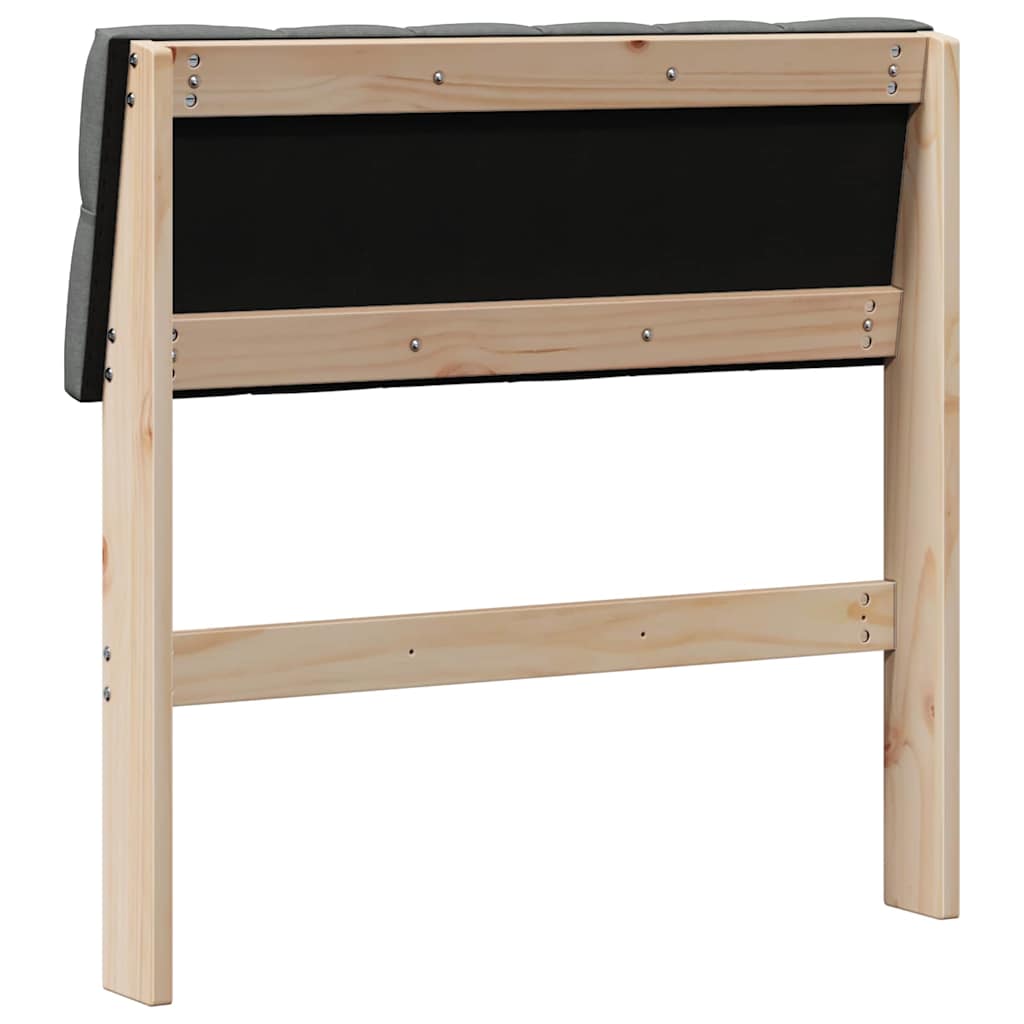 Ταπετσαρισμένο κεφαλάρι Σκούρο Γκρι 75 cm Στερεά ξυλεία πεύκου