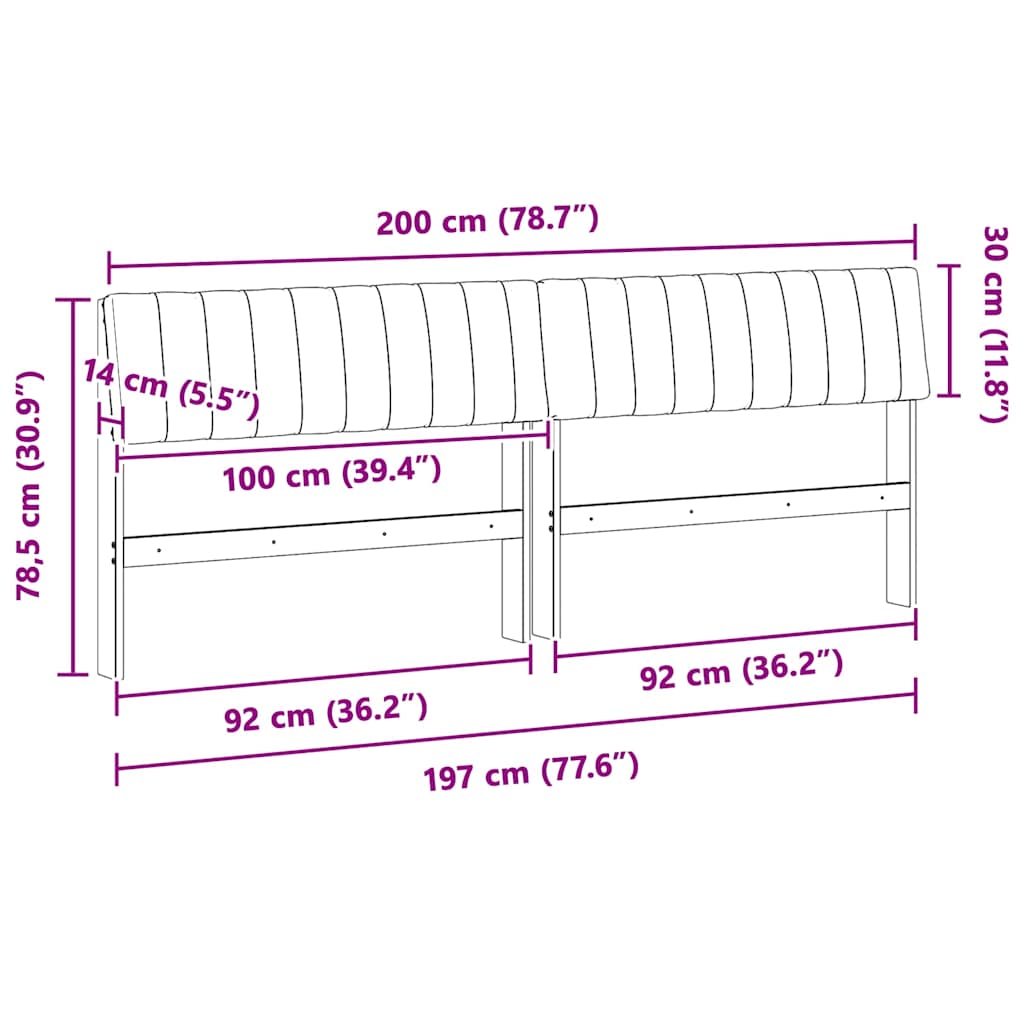 Ταπετσαρισμένο κεφαλάρι Ανοιχτό γκρι 200 cm
