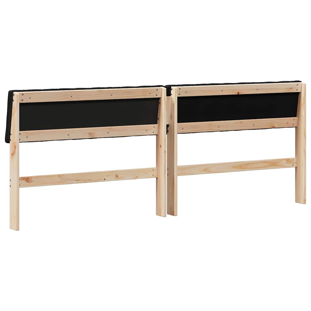 Ταπετσαρισμένο κεφαλάρι Μαύρο 200 cm Στερεά ξυλεία πεύκου