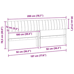 Ταπετσαρισμένο κεφαλάρι Ανοιχτό γκρι 200 cm