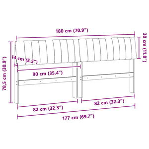 Ταπετσαρισμένο κεφαλάρι Σκούρο Γκρι 180 cm Στερεά ξυλεία πεύκου