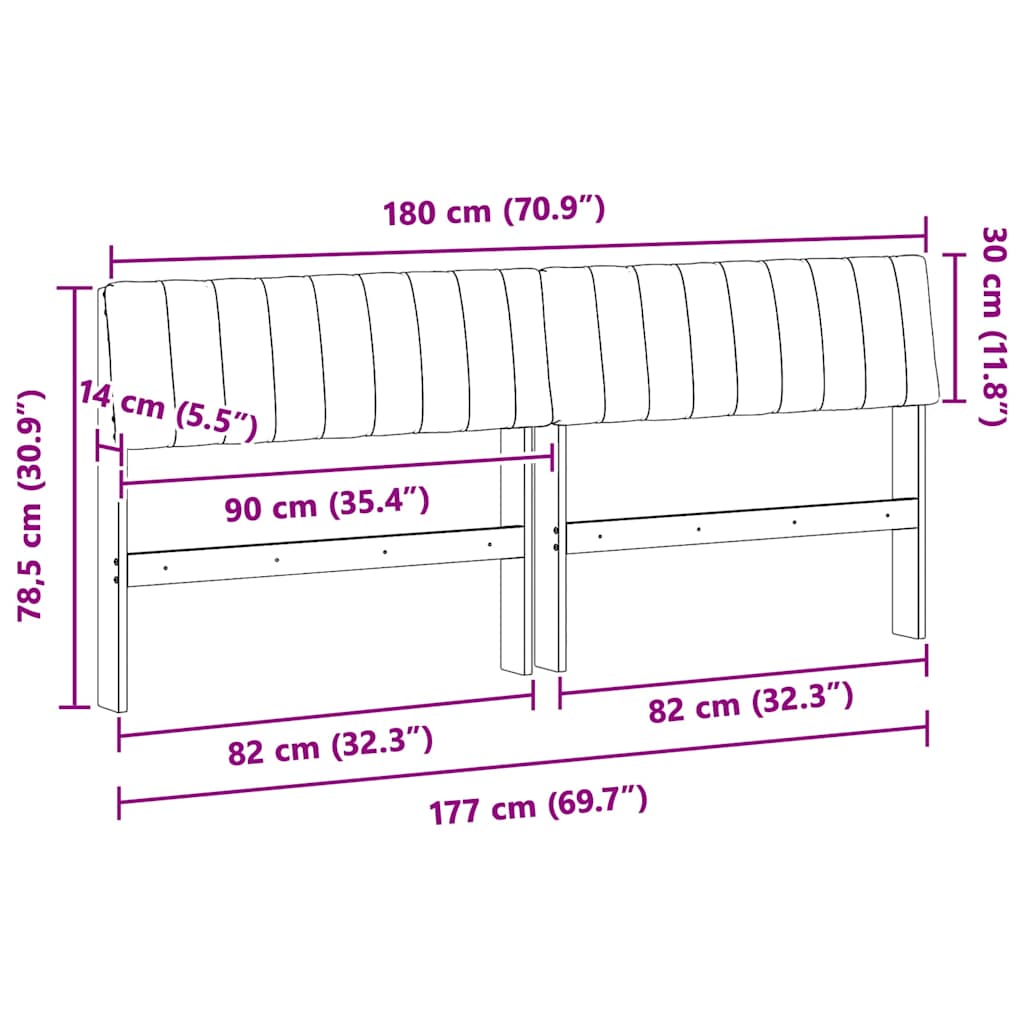 Ταπετσαρισμένο κεφαλάρι Ανοιχτό γκρι 180 cm