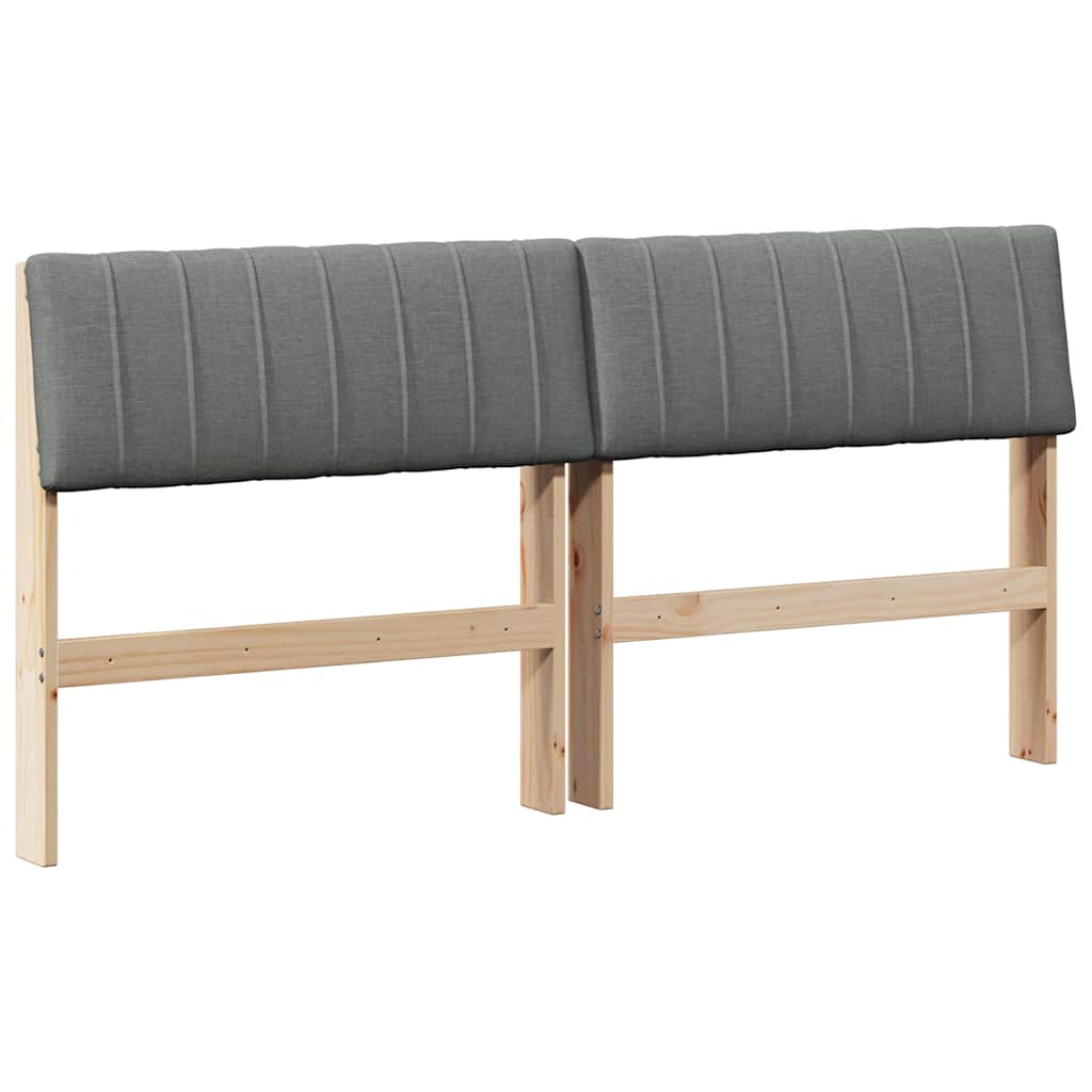 Ταπετσαρισμένο κεφαλάρι Σκούρο Γκρι 160 cm Στερεά ξυλεία πεύκου