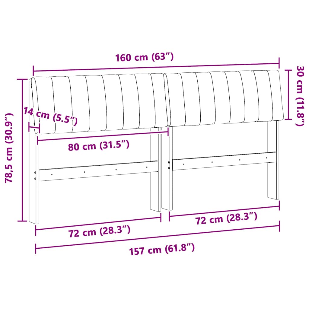 Ταπετσαρισμένο κεφαλάρι Ανοιχτό γκρι 160 cm