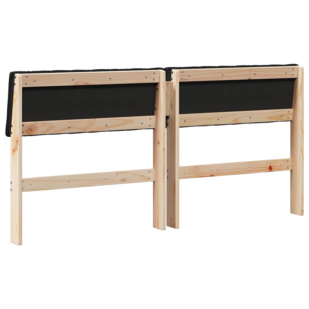 Ταπετσαρισμένο κεφαλάρι Μαύρο 150 cm Στερεά ξυλεία πεύκου