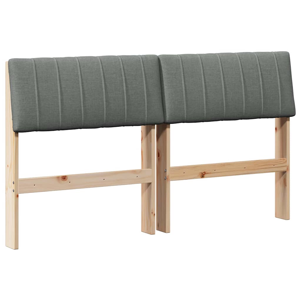 Ταπετσαρισμένο κεφαλάρι Σκούρο Γκρι 135 cm Στερεά ξυλεία πεύκου