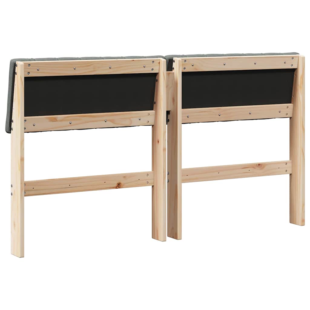 Ταπετσαρισμένο κεφαλάρι Σκούρο Γκρι 135 cm Στερεά ξυλεία πεύκου