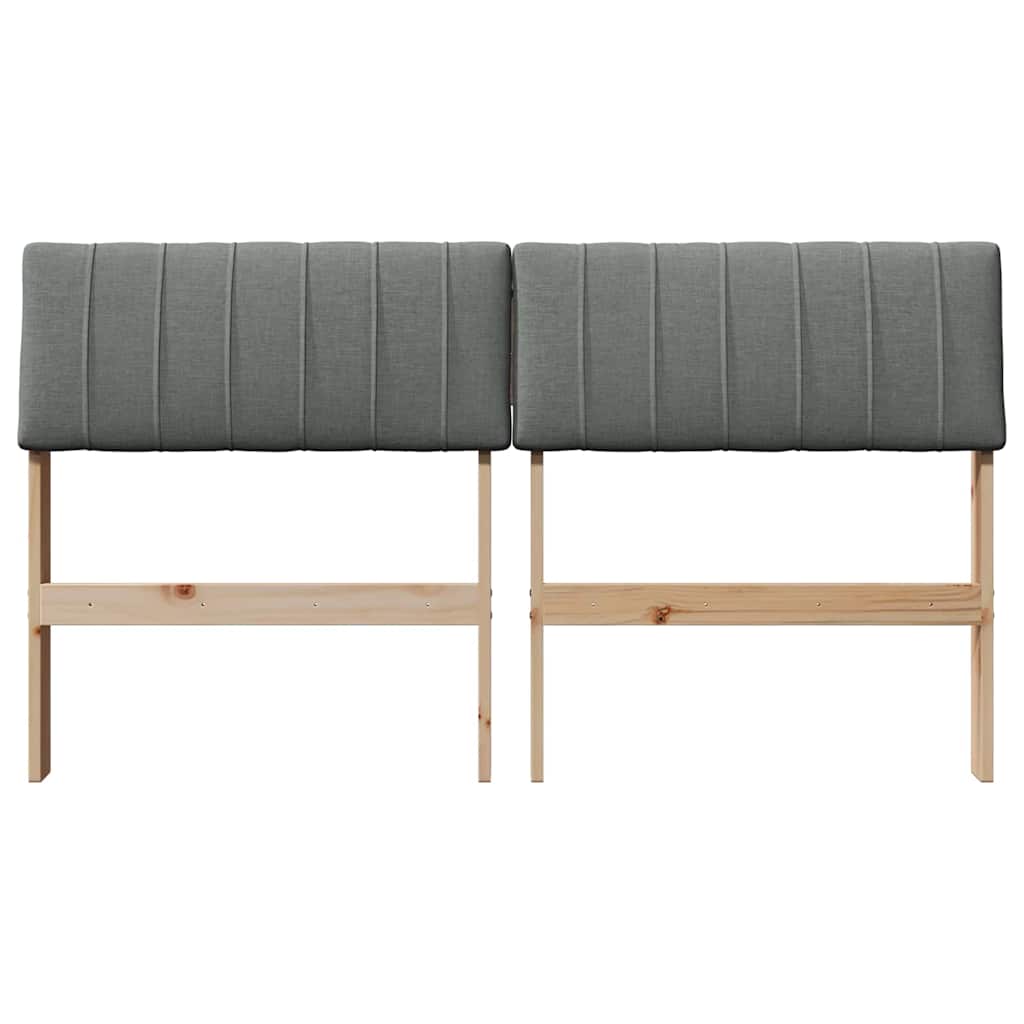 Ταπετσαρισμένο κεφαλάρι Σκούρο Γκρι 135 cm Στερεά ξυλεία πεύκου