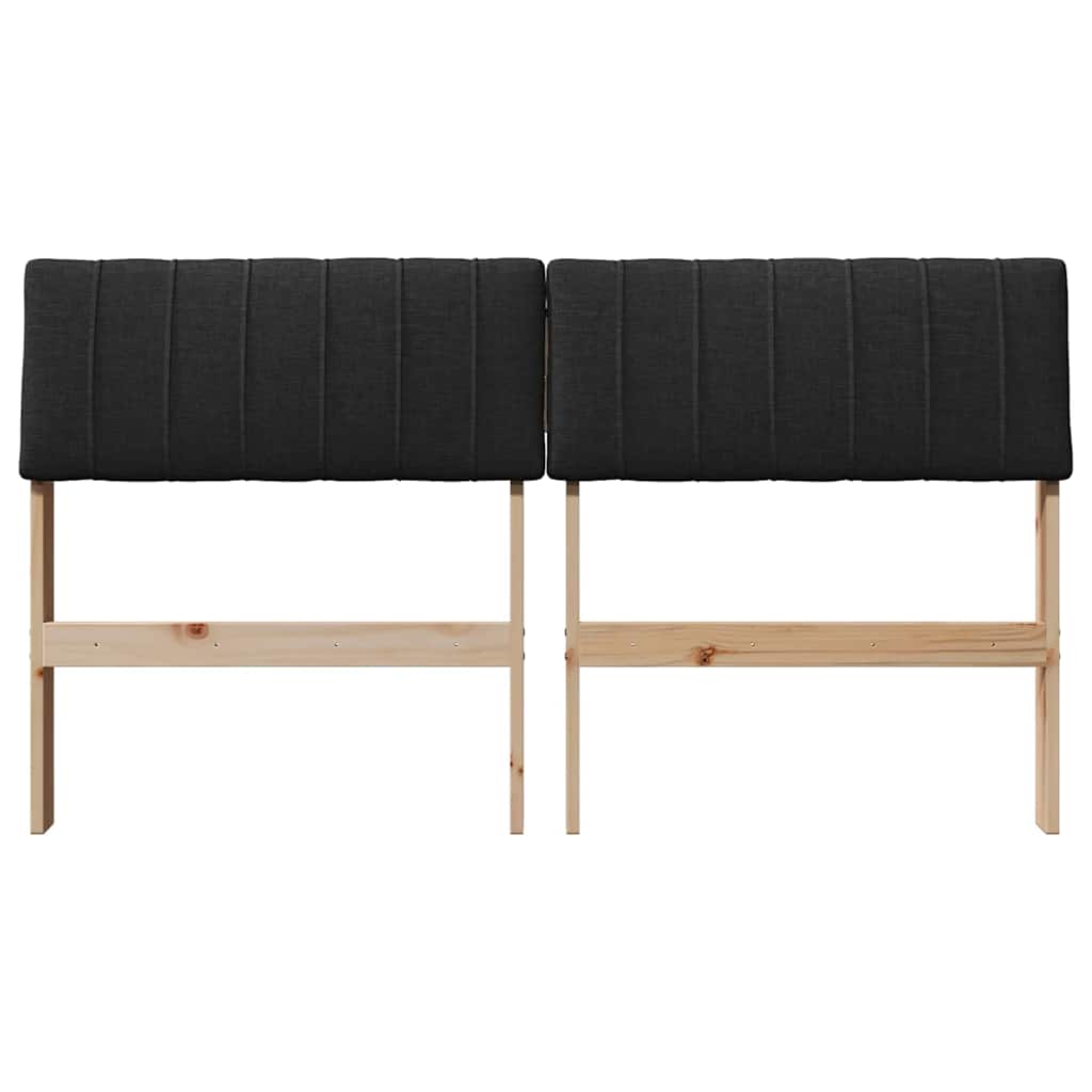 Ταπετσαρισμένο κεφαλάρι Μαύρο 135 cm Στερεά ξυλεία πεύκου