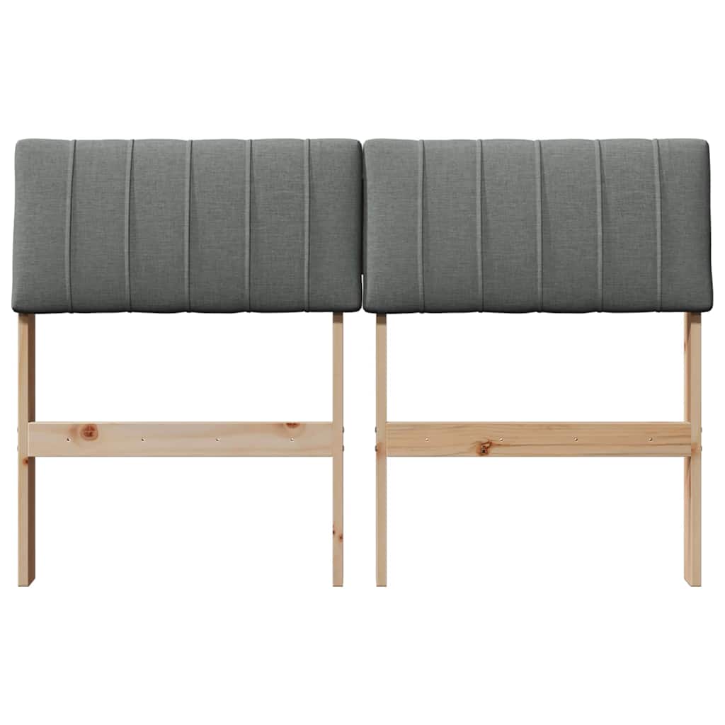 Ταπετσαρισμένο κεφαλάρι Σκούρο Γκρι 120 cm Στερεά ξυλεία πεύκου