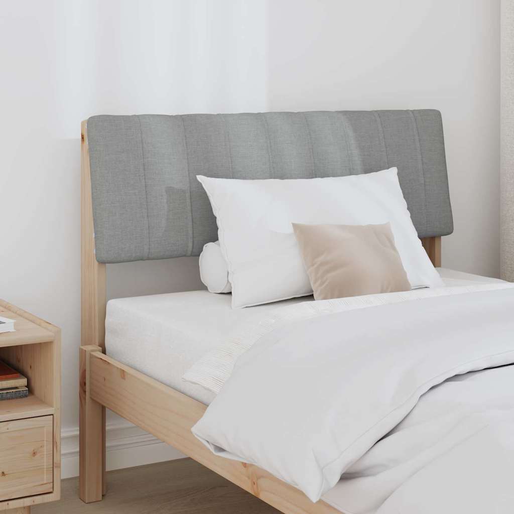 Ταπετσαρισμένο κεφαλάρι Ανοιχτό γκρι 90 cm Στερεά ξυλεία πεύκου