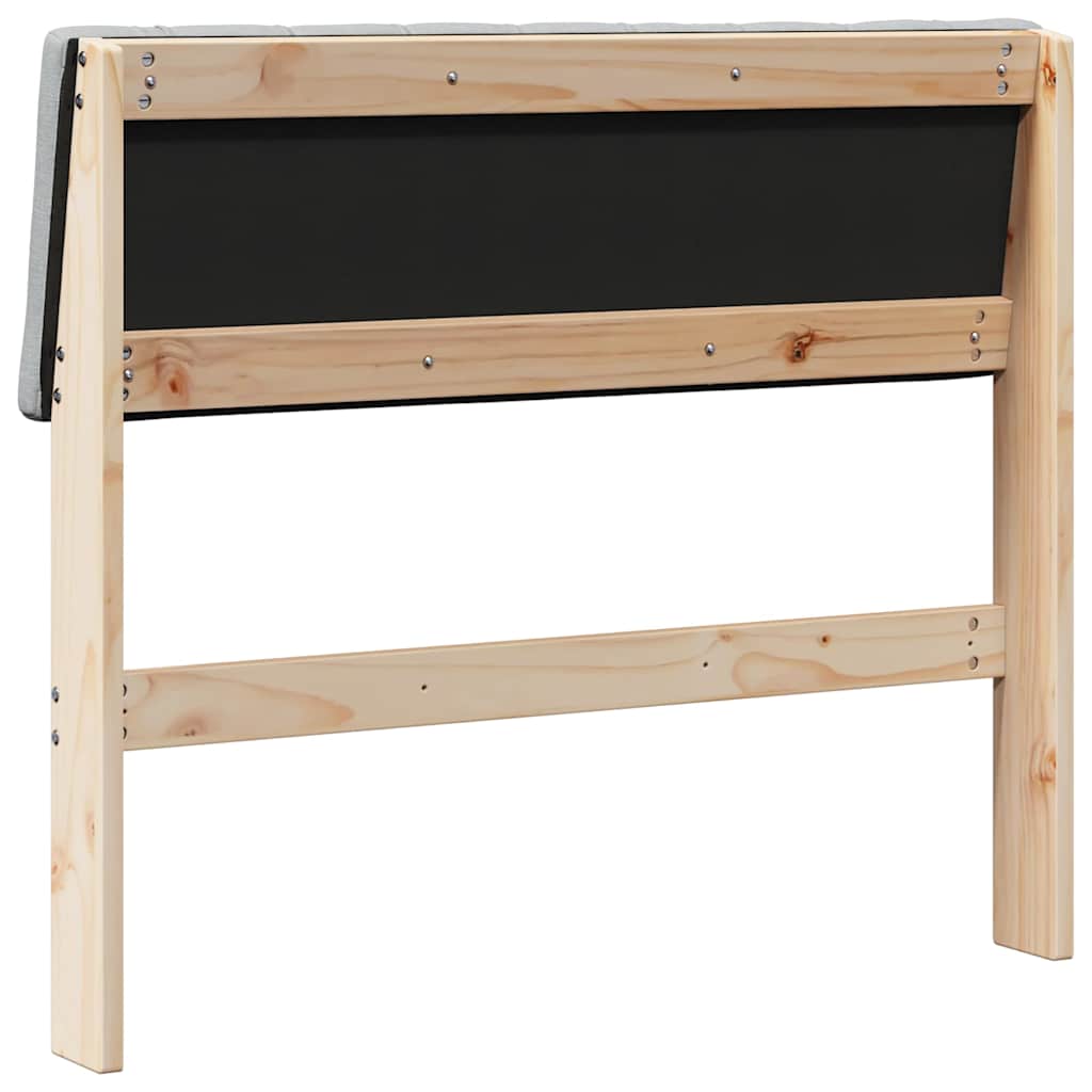 Ταπετσαρισμένο κεφαλάρι Ανοιχτό γκρι 90 cm Στερεά ξυλεία πεύκου