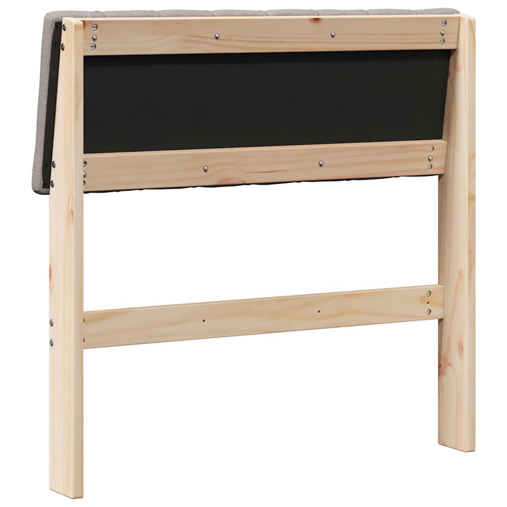 Ταπετσαρισμένο κεφαλάρι Taupe 80 cm Στερεά ξυλεία πεύκου