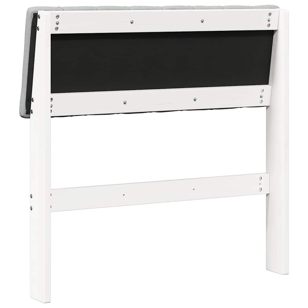 Ταπετσαρισμένο κεφαλάρι Ανοιχτό γκρι 80 cm Στερεά ξυλεία πεύκου